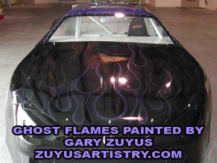 SUper late model ghost flames